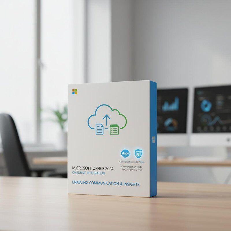वनड्राइव एकीकरण माइक्रोसॉफ्ट ऑफिस 2024 संचार उपकरण प्रदान करना स्काइप और डेटा विश्लेषण उपकरण पावर बीआई संचार सक्षम करना